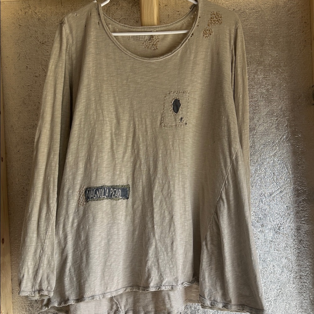 Magnolia Pearl Beige Long Sleeve Top